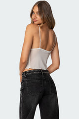 Malika Lacey Sheer Mesh Tank Top