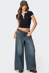 Hilla Side Split Baggy Jeans