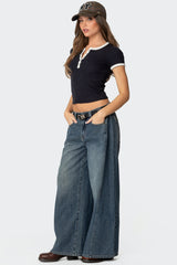 Hilla Side Split Baggy Jeans