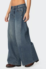 Hilla Side Split Baggy Jeans