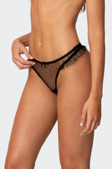 Hana Polka Dot Sheer Mesh Thong