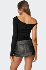 Asymmetric Off Shoulder Bodysuit