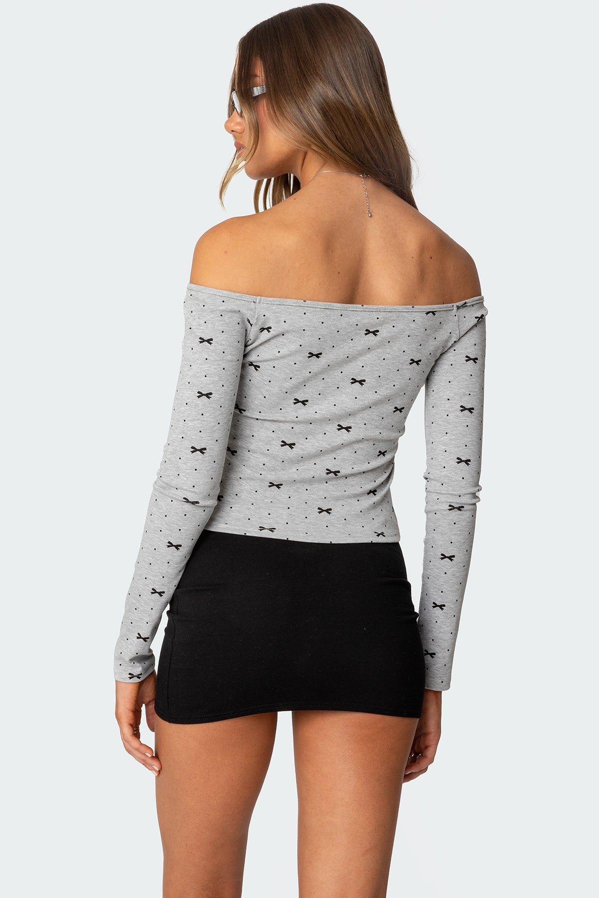 Ryna Bows & Dots Off Shoulder Top