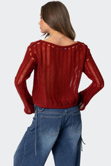 Sagir Sheer Ladder Knit Top