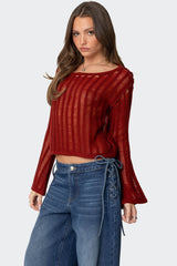 Sagir Sheer Ladder Knit Top