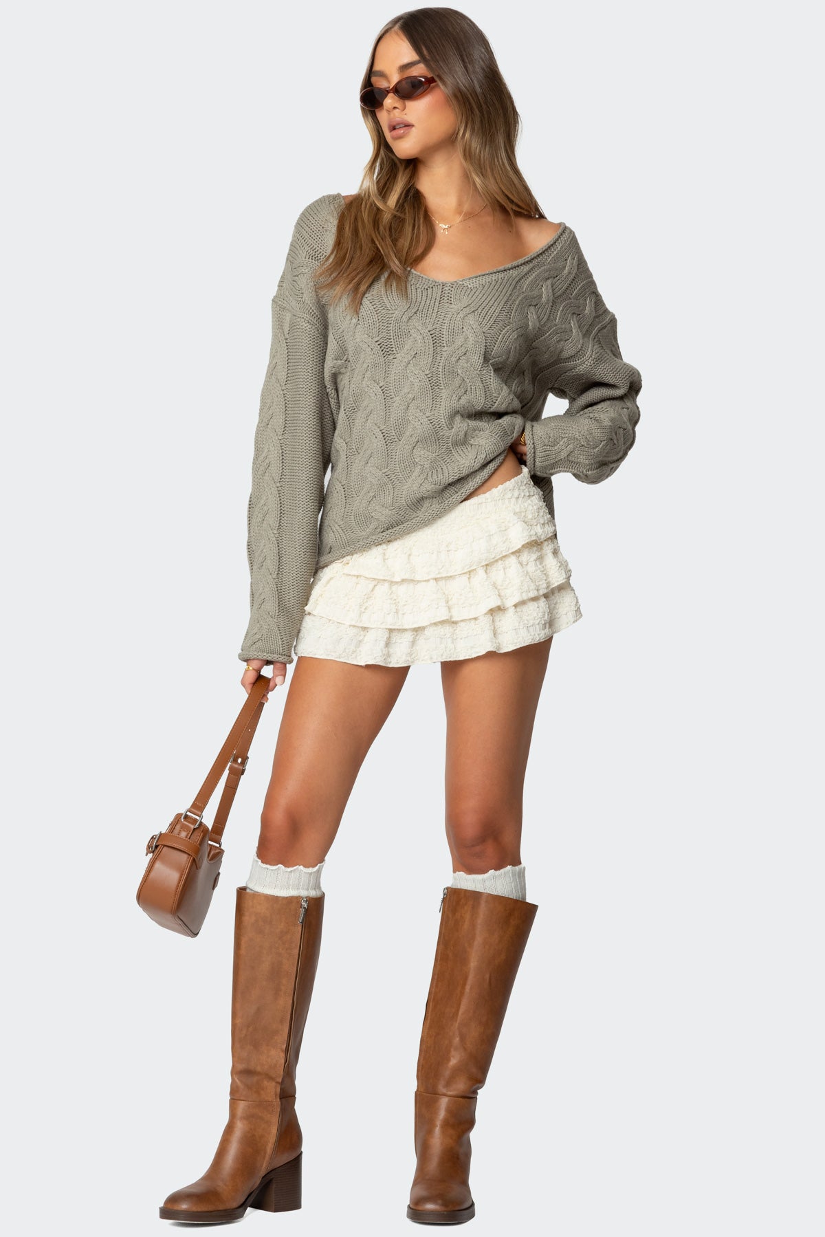 Inga Oversized Cable Knit Sweater