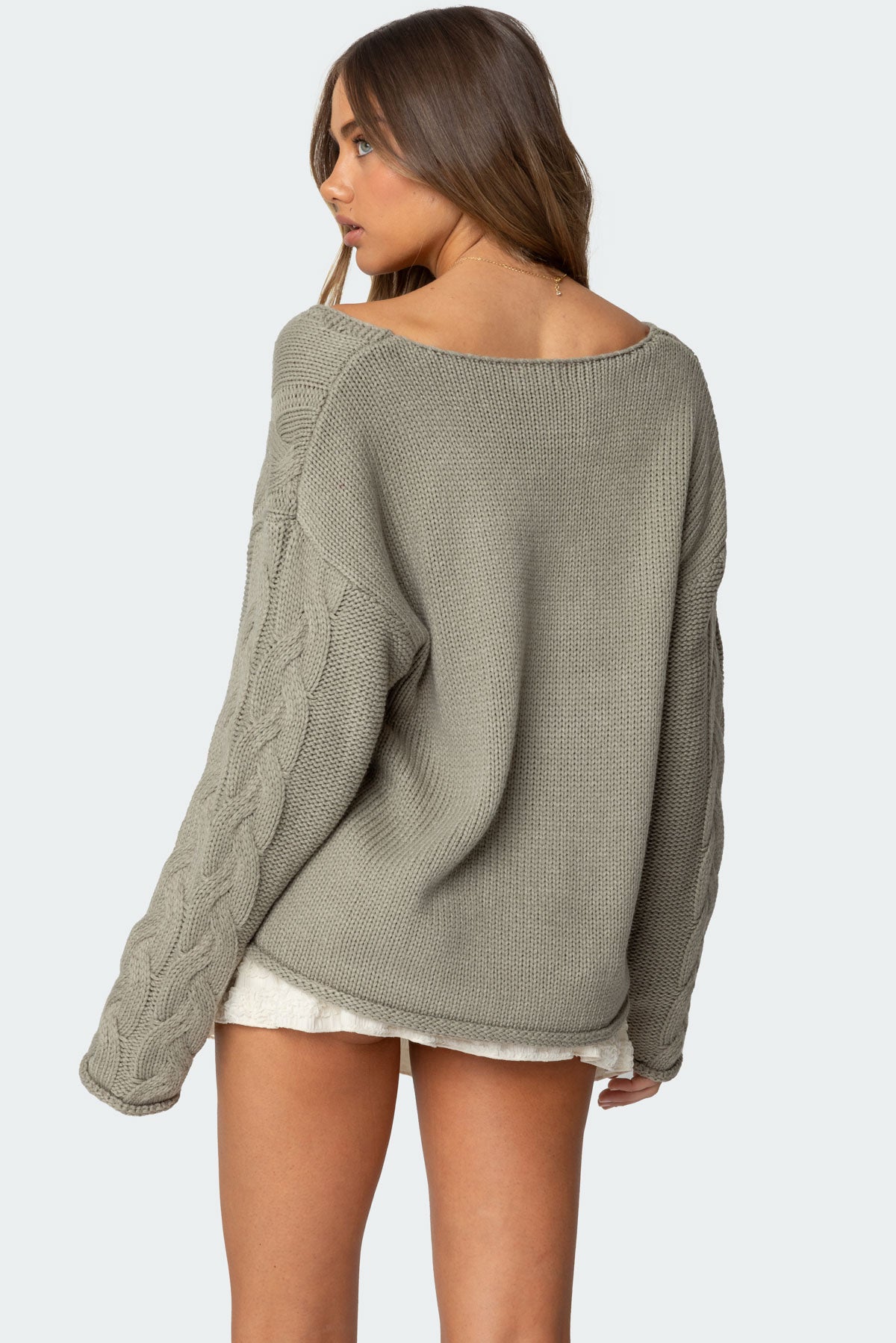 Inga Oversized Cable Knit Sweater