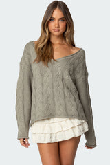 Inga Oversized Cable Knit Sweater