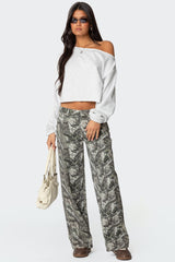 Camo & Bow Low Rise Jeans