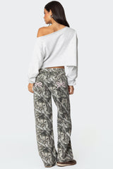 Camo & Bow Low Rise Jeans