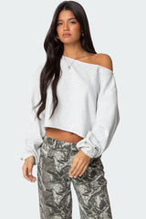 Aveline Off Shoulder Light Sweatshirt