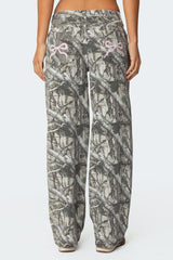 Camo & Bow Low Rise Jeans