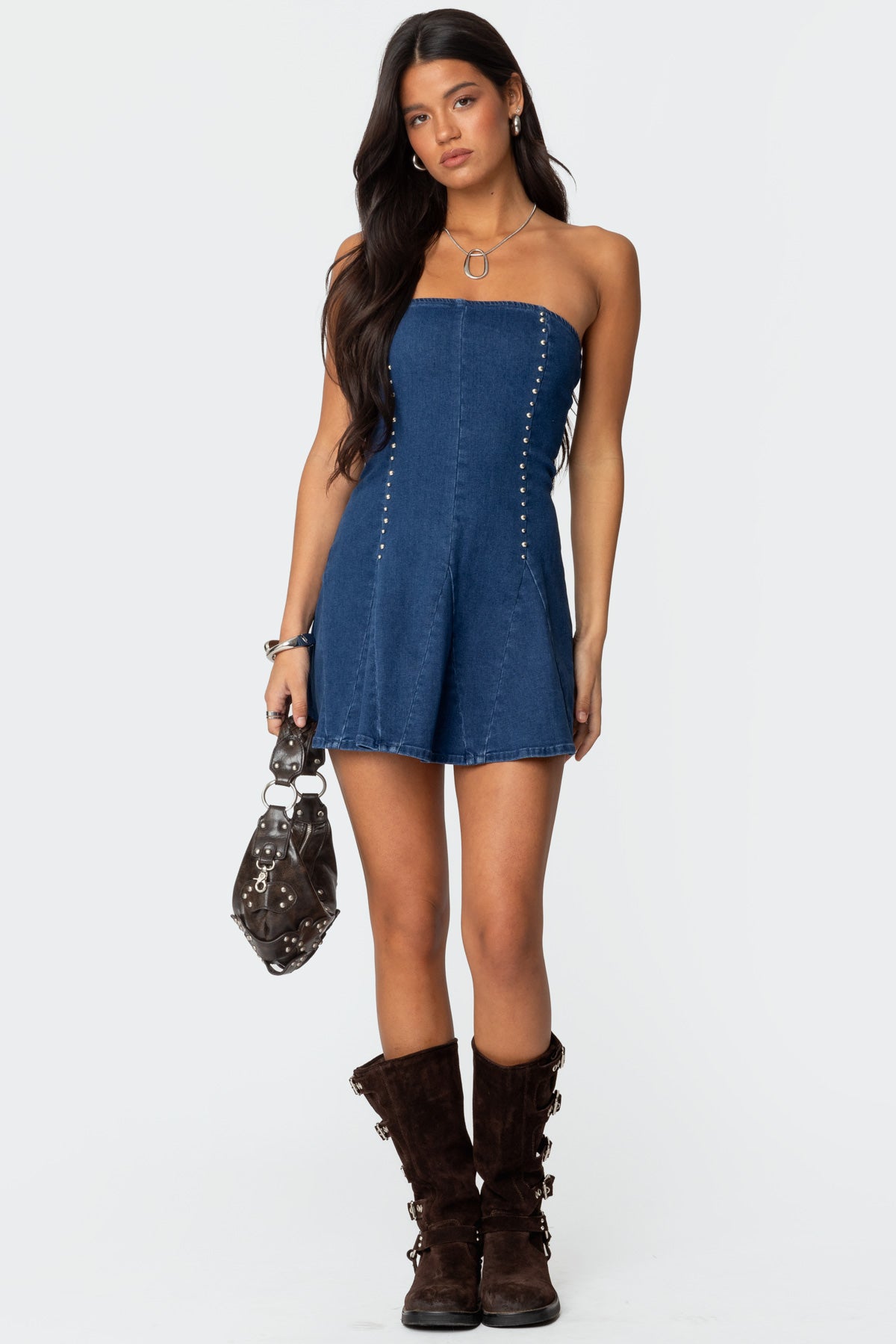 Fara Strapless Denim Mini Dress