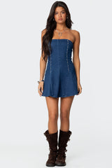 Fara Strapless Denim Mini Dress