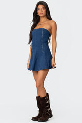 Fara Strapless Denim Mini Dress