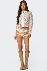 Peyson Sheer Lace Shorts