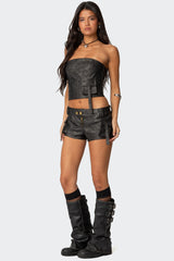 Ryan Faux Leather Cargo Corset