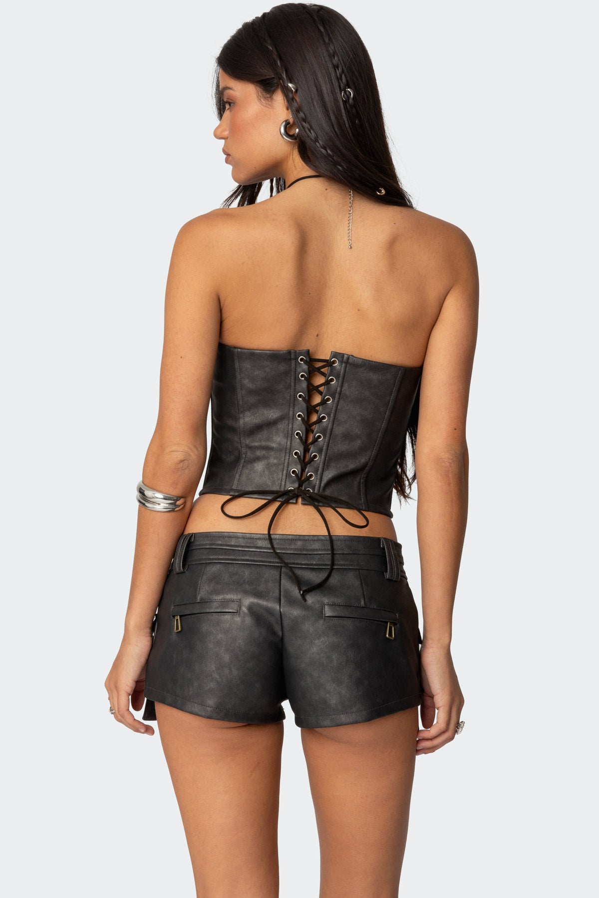 Ryan Faux Leather Cargo Corset