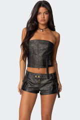 Ryan Faux Leather Cargo Corset