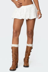 Livvie Eyelet Bubble Mini Skirt