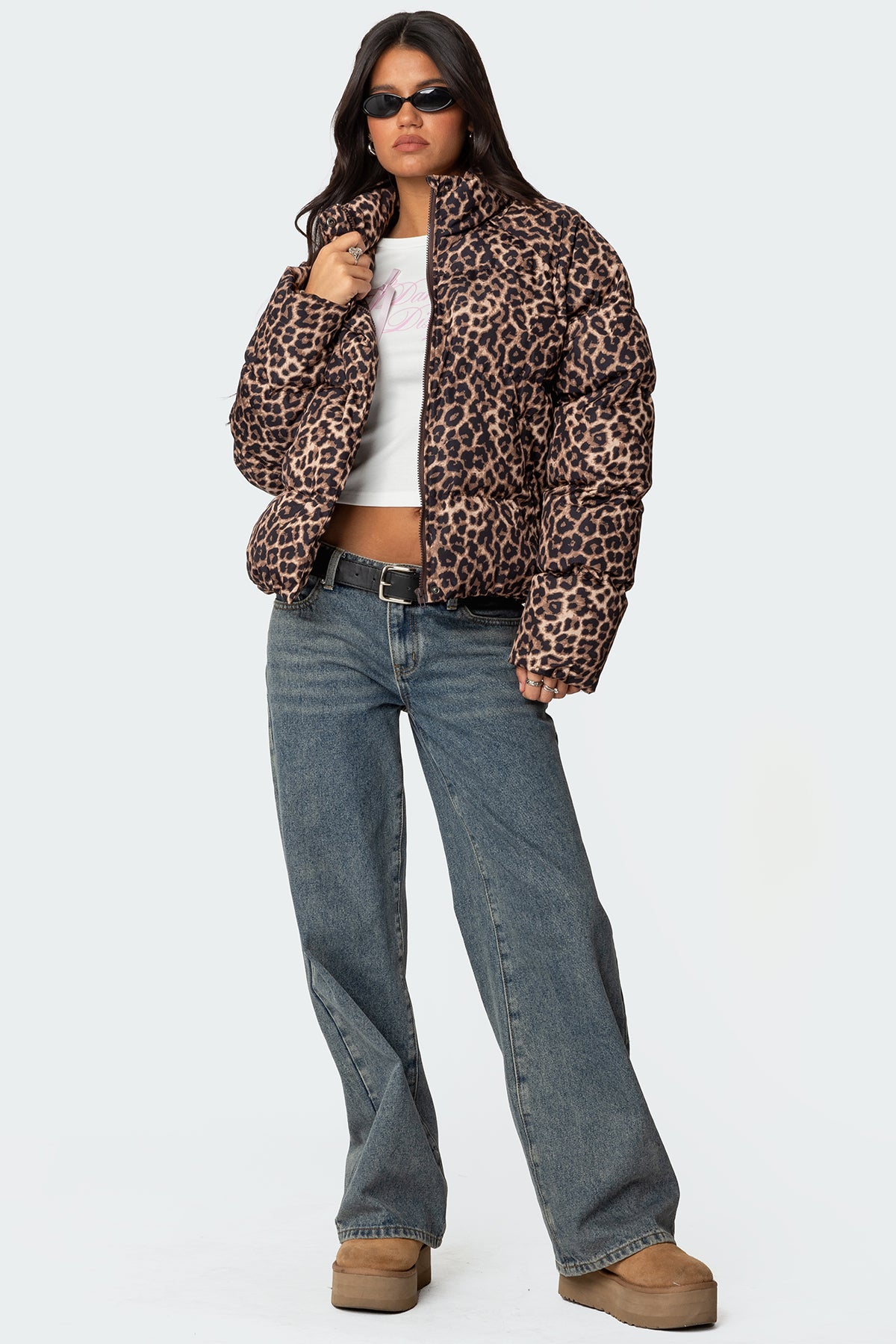 Dalya Leopard Printed Puffer Jacket