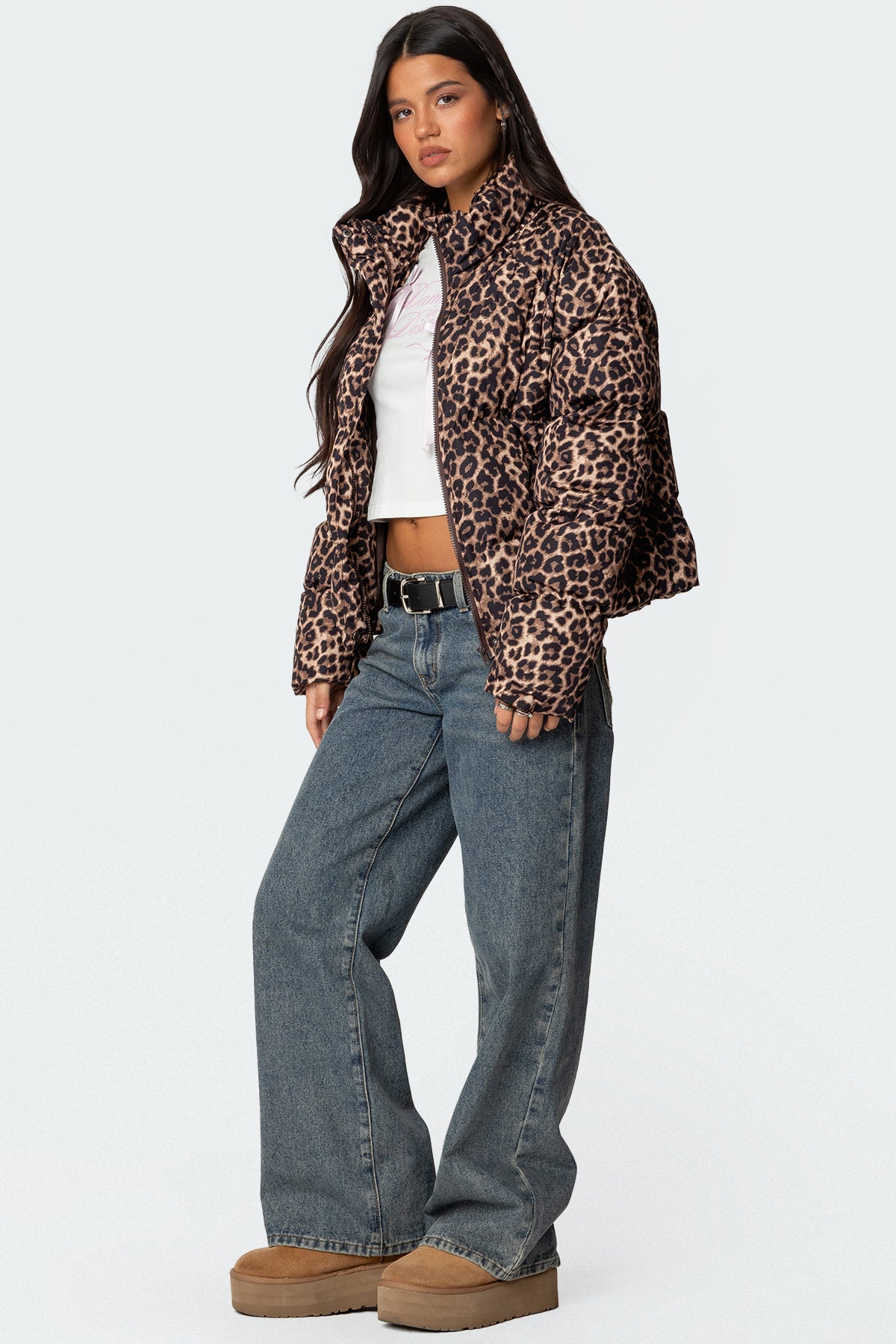 Dalya Leopard Printed Puffer Jacket