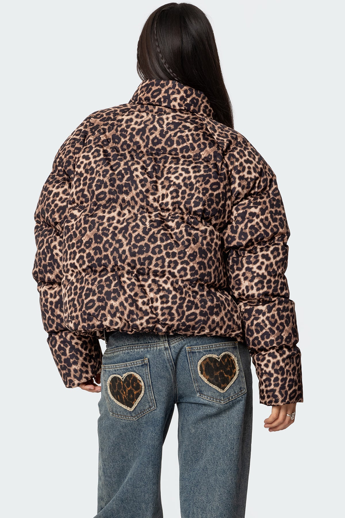 Dalya Leopard Printed Puffer Jacket