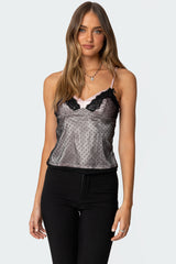 Janie Layered Polka Dot Mesh Top