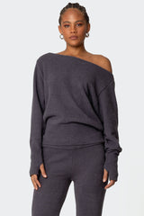 Plush Oversized Asymmetric Sweater