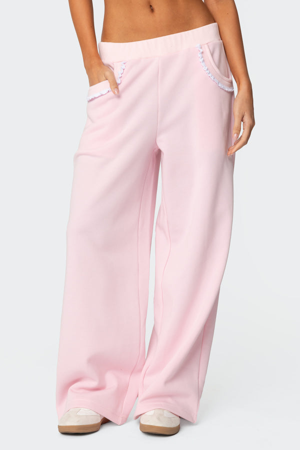 Ashtin Ruffle Trim Sweatpants