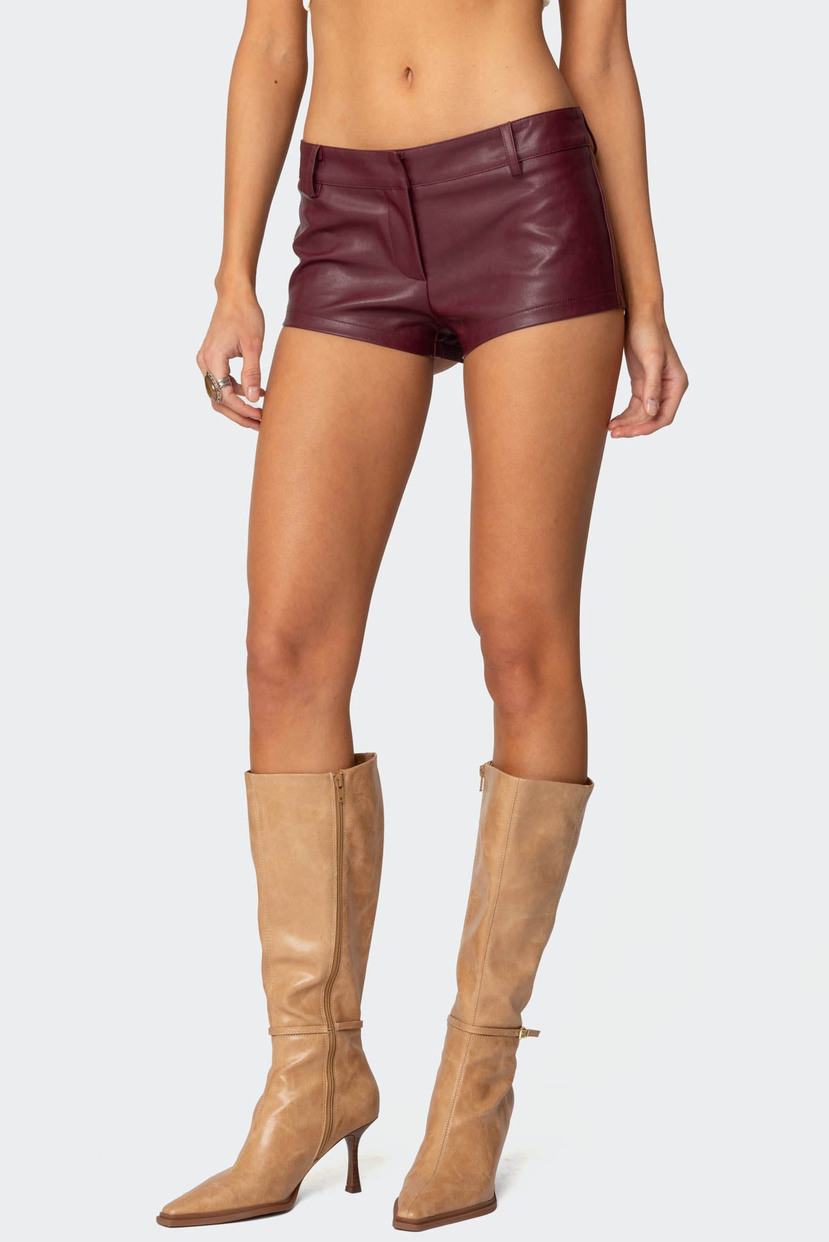 Melaney Faux Leather Micro Shorts