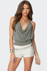 Arie Cowl Neck Halter Top