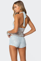 Sloaney Sheer Lace Halter Top