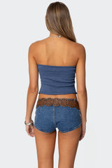 Laurier Distressed Knit Tube Top