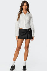 Sacha Faux Leather Mini Skort