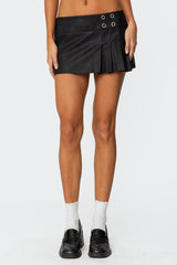 Sacha Faux Leather Mini Skort