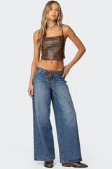 Stud & Grommet Low Rise Jeans