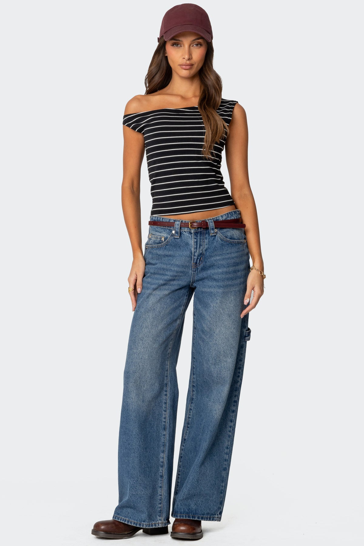 Keryn Striped Off Shoulder Top
