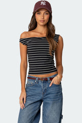 Keryn Striped Asymmetric Top