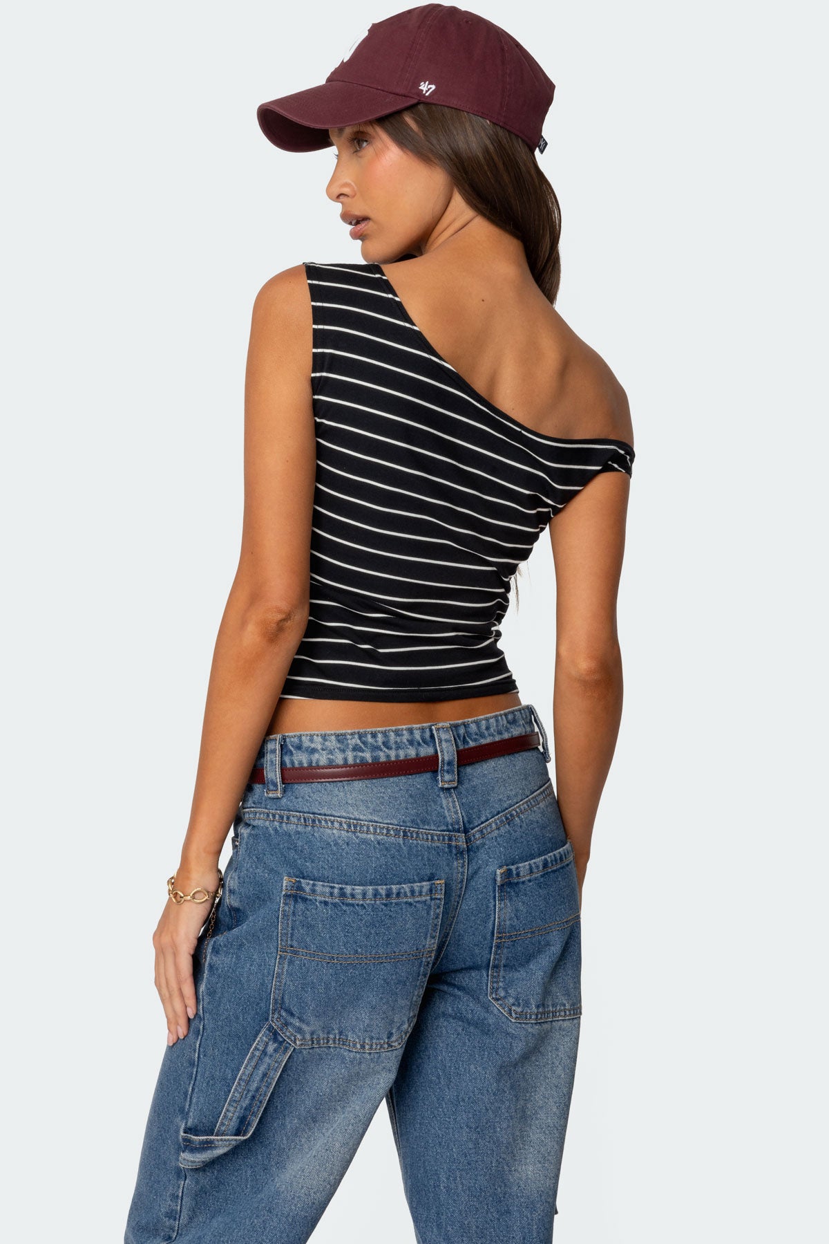 Keryn Striped Asymmetric Top