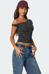 Keryn Striped Off Shoulder Top
