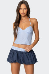 Janey Pinstripe Halter Top