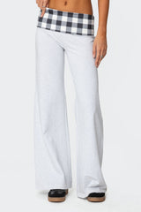 Beth Gingham Fold Over Trousers