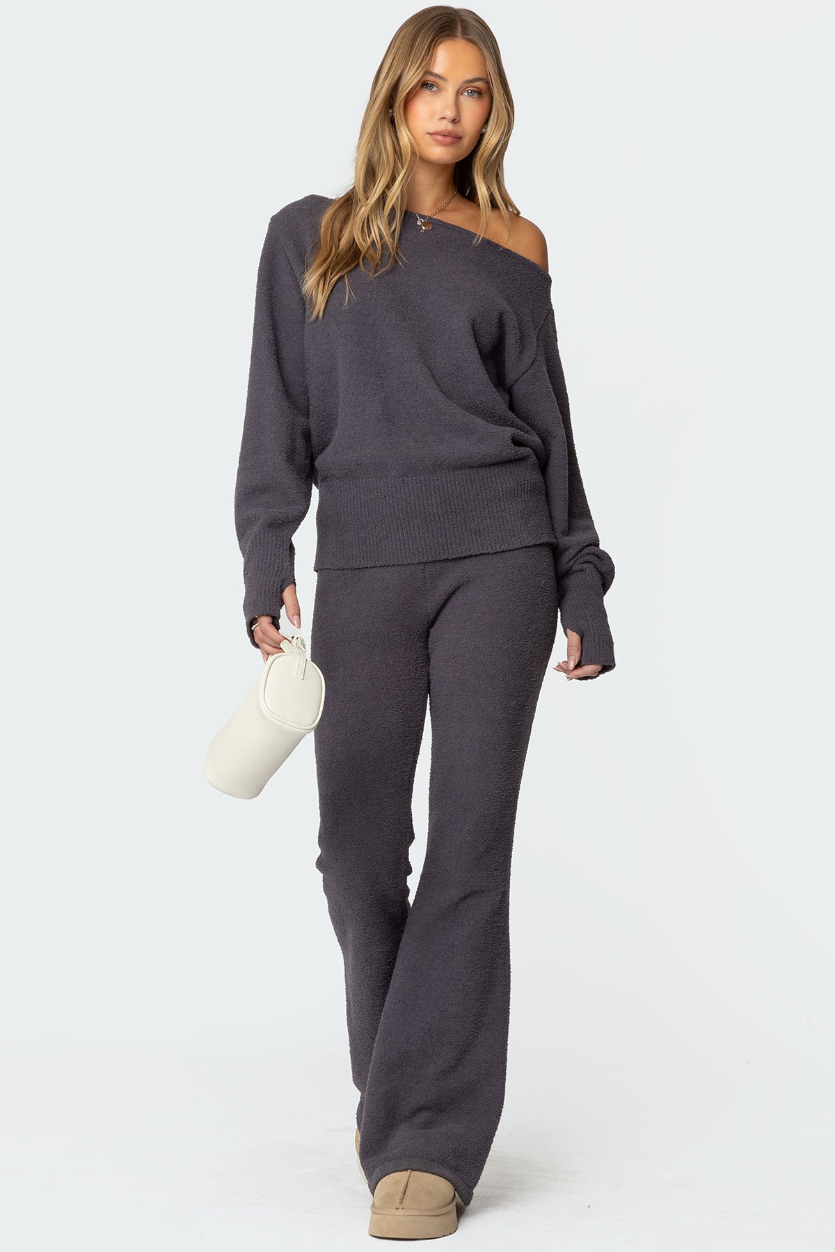 Plush Oversized Asymmetric Sweater