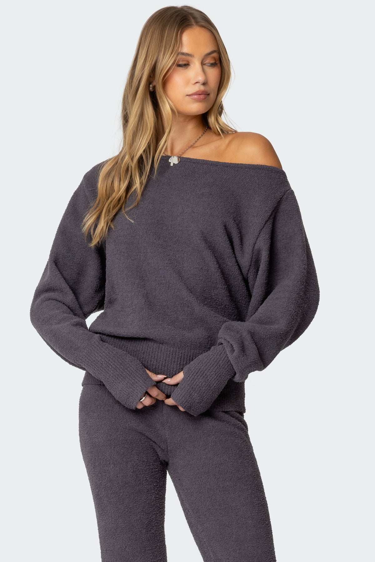 Plush Oversized Asymmetric Sweater