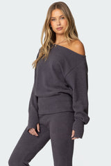 Plush Oversized Asymmetric Sweater