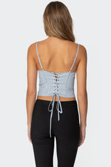 Lois Lace Up Pinstripe Corset