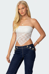 Sheer Lace Handkerchief Top