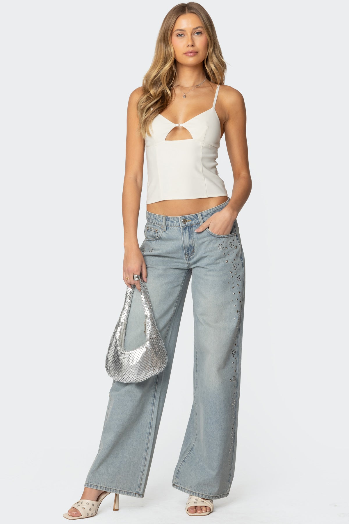 Everly Studded Low Rise Jeans