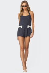 Lena Polka Dot Halter Neck Romper